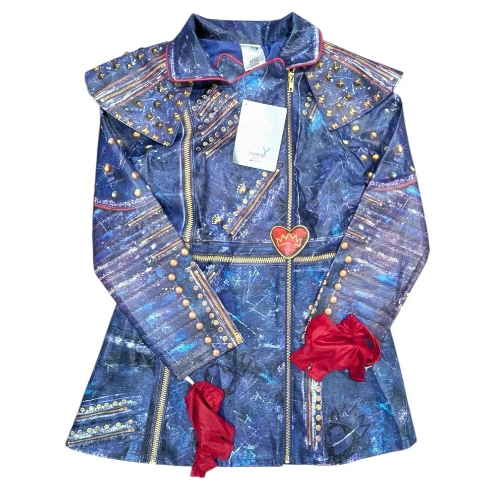 NWT Disney Descendants 2 Evie Faux‎ Leather Jacket 9-10 Girls Kids Halloween